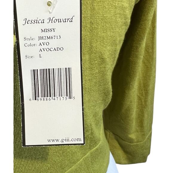 NWT Jessica Howard Open-Front Cardigan Shrug Bolero Women Large Avocado Green - Picture 6 of 7